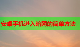 安卓手机进入暗网的简单方法